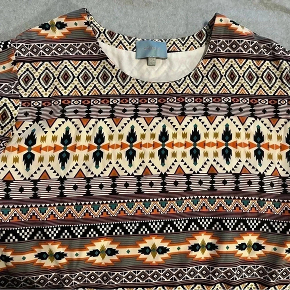 Skies are blue relaxed fit shift dress Aztec cap sleeves size XS - Picture 3 of 5